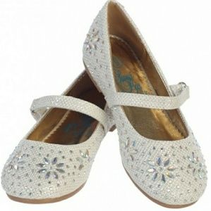Swea' Pea & Lilli Ivory Glitter Floral Flats